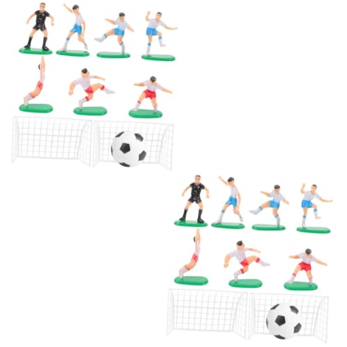 Hemobllo 2sätze Fußball Geburtstagstorte Dekoration Sport-thema Party Zubehör Mit Miniatur Fußballfeld Und Figuren Für Kindergeburtstag Und Fußball-fans von Hemobllo