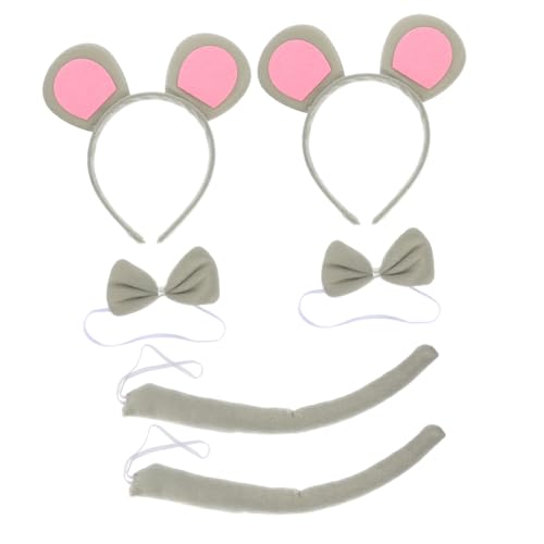 Hemobllo 2 Sätze Mäuse Kostüm Set Cosplay Haarreif mit Ohren Bow Tie und für Mädchen Party Karneval Maskerade Zubehör von Hemobllo