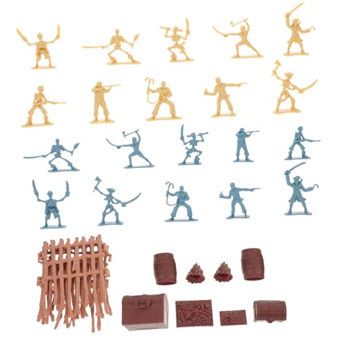 Hemobllo 2 Sätze Piraten Soldaten Figuren Spielzeugset mit Kleine Plastik Piraten und Ritter Spielfiguren Tragbares Spielset für Kreative und Party Zubehör von Hemobllo