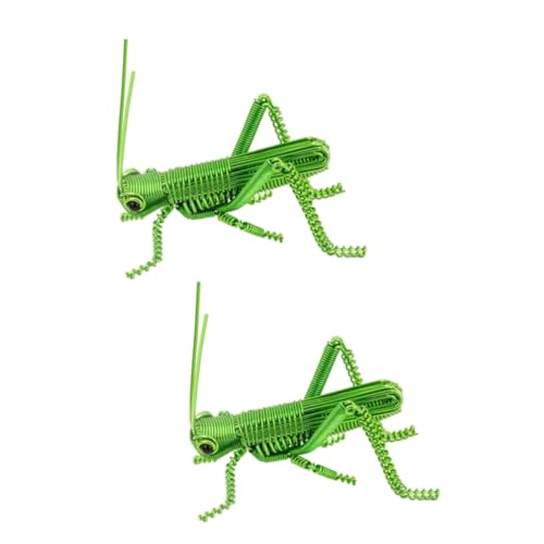 Hemobllo 2 Stück Aluminiumdraht -Insekten -Ornamente Insektenfiguren Heuschrecken Animal Figures Living Room Decoration realistische Simulationsfiguren Simulation Tierfigur Green von Hemobllo