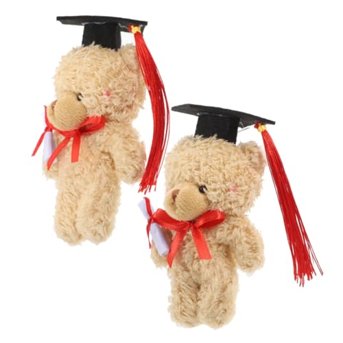 Hemobllo 2 Stück Dr. Bärenpuppe Abschluss Bär Bärentierpuppen Bär der Abschlusssaison Grad Animal Abschlussbär vorhanden Plüsch-Abschlussbär Plüsch-Grad-Bär Filzstoff Light Brown von Hemobllo