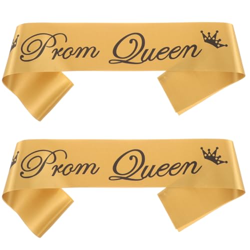 Hemobllo 2 Stück Goldene König Und Königin Sash Schulterträger Für Partyeetikette Goldband Zubehör Für Abschlussfeier Halloween Prom-Nacht Hemobllo 2 Stück Goldene König Und Königin Sash Schulterträger Für Partyeetikette Goldband Zubehör Für Abschlussfeier Halloween Prom-Nacht von Hemobllo