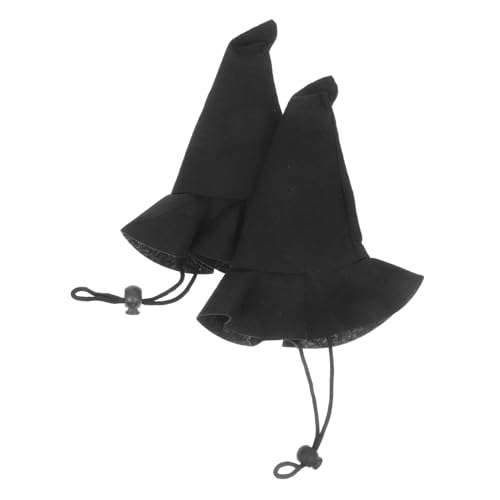 Hemobllo 2 Stück Halloween-hexenhut Halloween Kleiner Hut Halloween-Hut Selber Machen Halloween-puppenhut Miniatur-Halloween-Hut Puppenhaus-Halloween Zaubererhut Black Vlies von Hemobllo