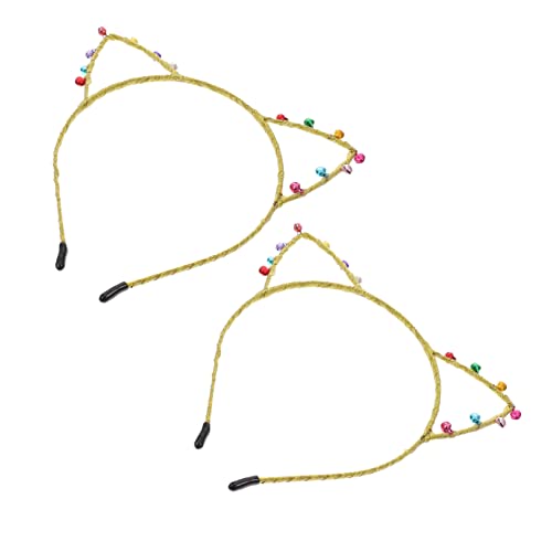 Hemobllo 2 Stück Katzenohren Haarband mit Glocken Auffälliges Party Haaraccessoire für Damen Leichtes und Bequemes Stirnband Geeignet für Cosplay Geburtstags und Weihnachtsfeiern von Hemobllo