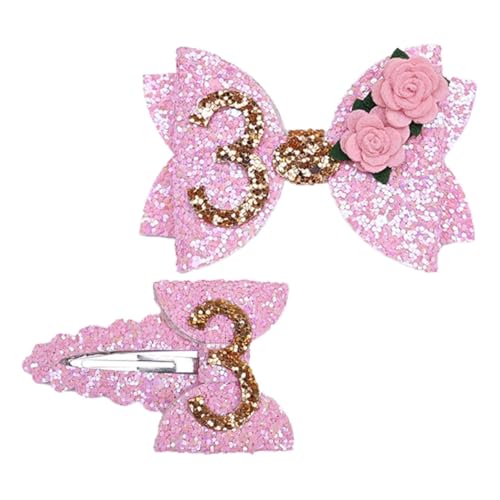 Hemobllo 2 Stück Kindergeburtstag Haarspangen Teilig Glitzer Haarschmuck für Mädchen mit Schmetterling und Blumen Design Sicherer Halt Sanftes Material für Party Hochzeit Bühnenauftritt von Hemobllo