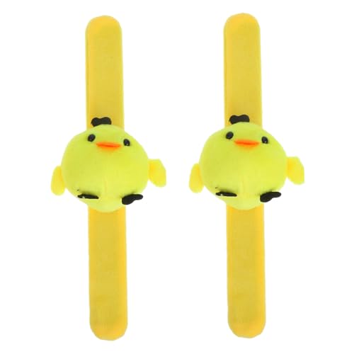 Hemobllo 2 Stück Kleines Huhn-Armband Plüsch -Tierarmbänder Animal-Slap-Armband Schlagarmband Kuscheltiere Animal-Slap-Armbänder Stofftier-Schlagarmbänder in Loser Schüttung Slap Armbänder von Hemobllo