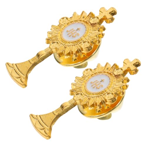 Hemobllo 2 Stück Knopfabzeichen Auf Der Brust Kreuzbroschen Für Damen Broschennadeln Zum Basteln Religiöse Knopfstifte Anstecknadel Für Die Beerdigung Zinklegierung Golden von Hemobllo