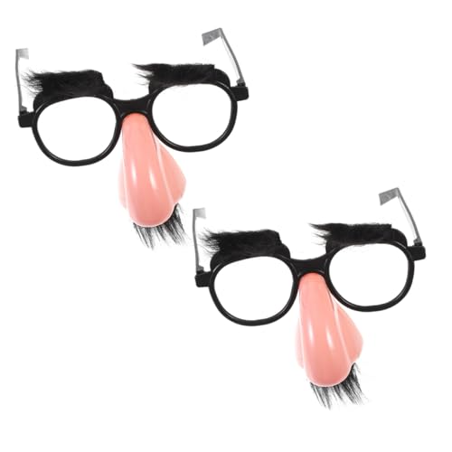 Hemobllo 2 Stück Lustige Schnurrbart Brille Clown Partybrille Halloween Kostüm Requisiten Leichte und Bequeme Faschingsbrille für Erwachsene für Geburtstagsfeiern und Karnevalsspiele von Hemobllo