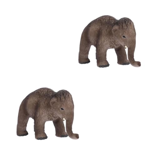 Hemobllo 2 Stück Mammutspielzeug Wildtiermodell Simulation Von Tierornamenten Simulierte Tiere Kunsttierfiguren Tiermodell Dekoration Simulationstiermodell-Ornamente PVC von Hemobllo