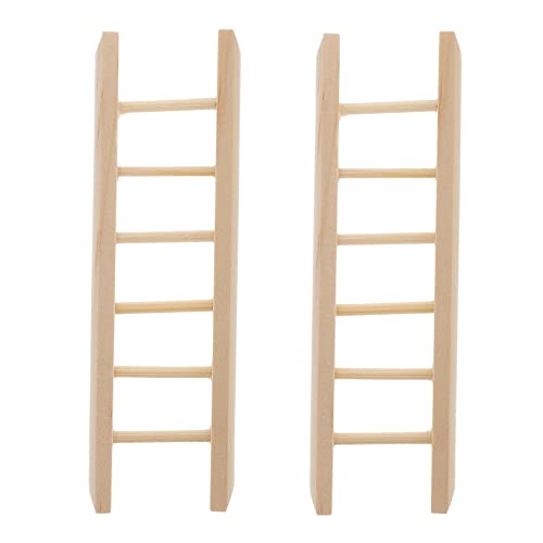 Hemobllo 2 Stück Miniatur Holzleiter Mini Deko Leiter aus Naturholz Puppenhaus Zubehör Maßstab Miniatur Leicht Robust für Mikro Szenen und Feengärten Glatte Oberfläche Handfreundlich von Hemobllo