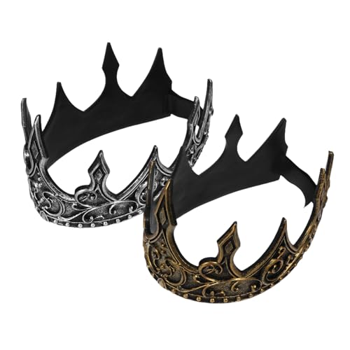 Hemobllo 2 Stück PU Teilig Silber Verstellbar Mittelalterliche König Krone für Herren Cosplay Party Theater Hochzeit Fest Hemobllo 2 Stück PU Teilig Silber Verstellbar Mittelalterliche König Krone für Herren Cosplay Party Theater Hochzeit Fest von Hemobllo