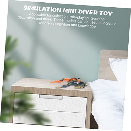 Hemobllo 2 Stück PVC Taucher Figurine Desktop Dekorationen Realistische Miniatur Taucher Modelle Praktische Lernspielzeuge für Detailreiche Aquarium Deko Hand Auge Koordination Fördern von Hemobllo