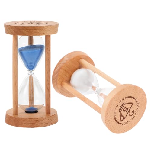 Hemobllo 2 Stück Sanduhr-Timer kreative Sanduhr Sauna-Sanduhr multifunktionaler Timer Sanduhr mit Sanduhr Hourglass Timer Accessoire Timer für Spiele Kiefernholz von Hemobllo