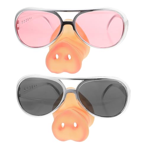 Hemobllo 2 Stück Schweine-Nasenbrille, lustige Partybrille für Halloween, Cosplay-Requisiten, alberne Brille für Erwachsene von Hemobllo