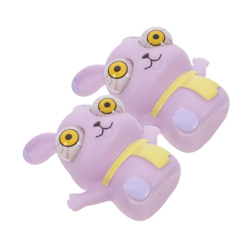 Hemobllo 2 Stück Starrendes Kaninchen sensorische Zappeln Auffälliges Quetschspielzeug Squeeze-Stress- matschiges Lustiges Pop-Out- drücken Pu Violett von Hemobllo