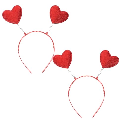 Hemobllo 2 Stück Teiliges Herz Stirnband Romantisches Valentinstag Haar Accessoire Wiederverwendbar Langlebig Vielseitig Kompatibel mit Verschiedenen Frisuren Dekorativ für Hochzeit Party von Hemobllo