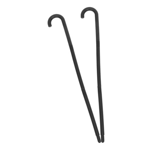 Hemobllo 2 Stück Teiliges Krücken Leichte Bühnenrequisiten Einfach zu und Tragbar für Walking Stick Cosplay Karneval und Party Entertainment Schwarzer Zauberstab für Magische Auftritte von Hemobllo