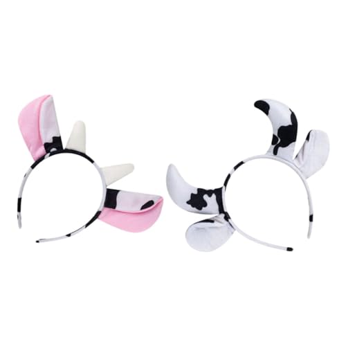 Hemobllo 2 Stück Teiliges Kuh Kostüm Haaraccessoire mit Weichen Kuhhörnern und Ohren Niedliches Stirnband für Mädchen für Partys Kostüme und Fotoshootings von Hemobllo