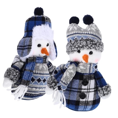 Hemobllo 2 Stück Teiliges Weihnachtsdeko Schneemann Figuren aus Niedliche Weihnachtsornamente für Wohnzimmer Festliche Xmas Party Dekoration Gemütliche Winterstimmung Passende Weihnachts von Hemobllo