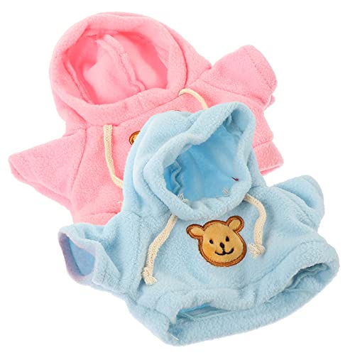 Hemobllo 2 Stück Teiliges Wiederverwendbare Puppenkleidung für Teddybären Sweatshirts in Rosa und Blau Austauschbare Outfits für Mädchenpuppen und Plüschtiere zum Kreativen Ankleiden von Hemobllo