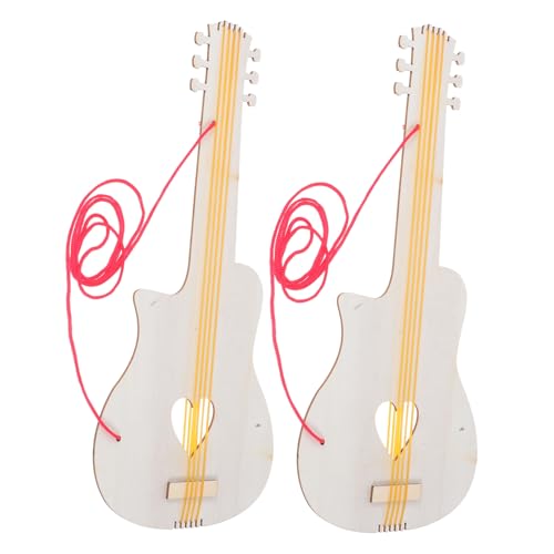 Hemobllo 2 Stück Unvollendete Holzgitarre DIY Ornament für Malspaß Cosplay Deko Holz Bausatz Realistisches Modell Kreative Handarbeit Hemobllo 2 Stück Unvollendete Holzgitarre DIY Ornament für Malspaß Cosplay Deko Holz Bausatz Realistisches Modell Kreative Handarbeit von Hemobllo