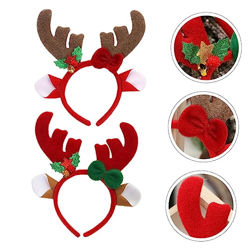 Hemobllo 2 Stück Weihnachtlicher Rentier Geweih Haarreif mit Glocken und Schleifen Kuscheliges Stirnband für Weihnachtsfeier Cosplay Fotografie und Festliche Kostüme Hemobllo 2 Stück Weihnachtlicher Rentier Geweih Haarreif mit Glocken und Schleifen Kuscheliges Stirnband für Weihnachtsfeier Cosplay Fotografie und Festliche Kostüme von Hemobllo