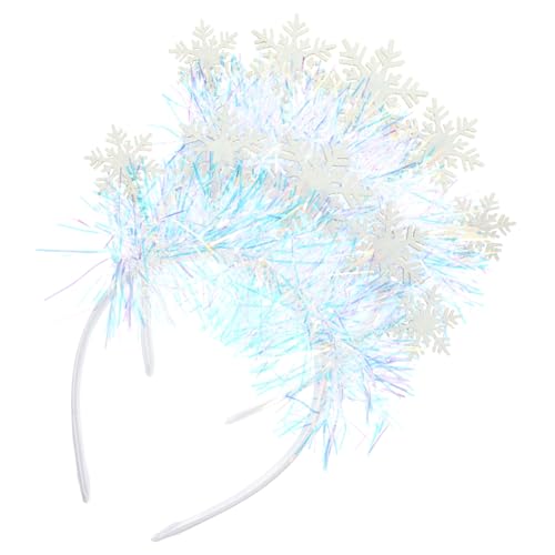 Hemobllo 2 Stück Weihnachtliches Haarreif Teilig Weiße Schneeflocken mit Glitzereffekt Leichtes Bequemes Weihnachts Haarornament für Festliche Party und Fotorequisiten Unisex von Hemobllo