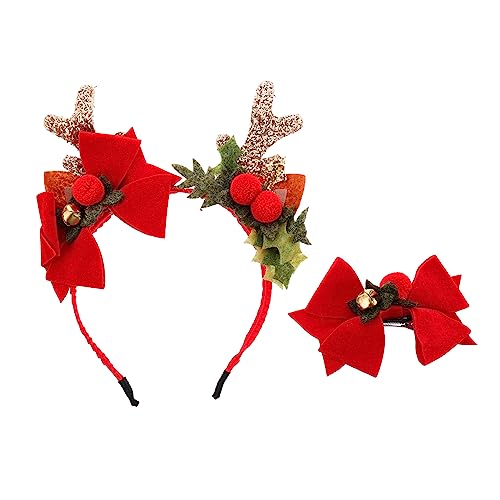 Hemobllo 2 Stück Weihnachtliches Teiliges Set aus Hirschgeweih Haarreif und Schleifen Haarclip Langlebige Party Haaraccessoires für Damen und Design Hemobllo 2 Stück Weihnachtliches Teiliges Set aus Hirschgeweih Haarreif und Schleifen Haarclip Langlebige Party Haaraccessoires für Damen und Design von Hemobllo