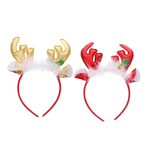 Hemobllo 2 Stück Weihnachts Haarreifen Rentier Geweih Stirnband für Mädchen Langlebiges Kunststoff Material Leichter Haarschmuck für Festliche Partys Foto Requisiten Kostüm Zubehör von Hemobllo