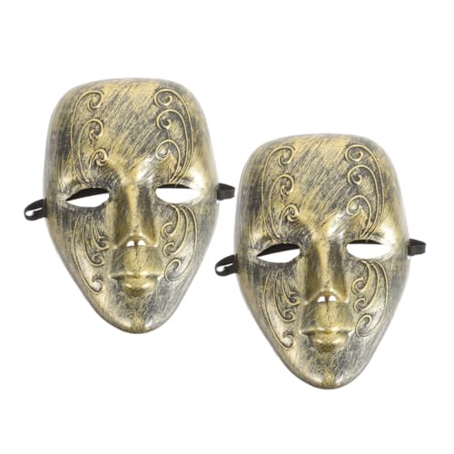Hemobllo 2 Stück Wolfsmaske Für Erwachsene Katzenmaskenset Plastikkatze Maske Geisterspinnenmaske Maskeradedekorationen Katzenaugenmaske Superhelden-maske Tiermasken Furr Plastik Golden von Hemobllo