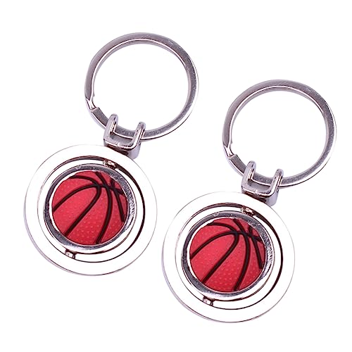Hemobllo 2 Stücke Basketball-schlüsselanhänger Partygeschenke Für Sportbälle Mini Sportbälle Schlüsselanhänger Drehkugeln Schlüsselanhänger Fußballzubehör Zinklegierung von Hemobllo