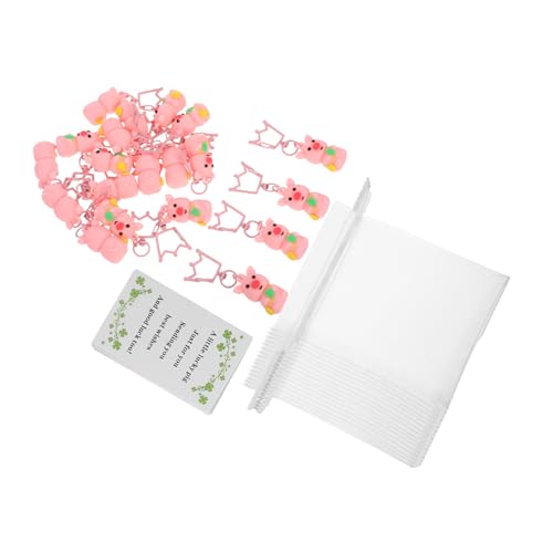 Hemobllo 20 Stück Schweine Schlüsselanhänger Winziger Schlüsselanhänger Süßer Taschenanhänger Kreativer Tier Schlüsselanhänger Eleganter Rosa Schlüsselanhänger Handtaschen Anhänger von Hemobllo