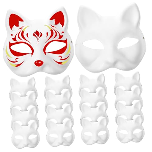 Hemobllo 20Stücke Leere Katzenmasken Selbergestalten Weiße DIY Malerei Masken für Maskerade Halloween Cosplay Partys Kreativset für Erwachsene für Unvergessliche Hemobllo 20Stücke Leere Katzenmasken Selbergestalten Weiße DIY Malerei Masken für Maskerade Halloween Cosplay Partys Kreativset für Erwachsene für Unvergessliche von Hemobllo