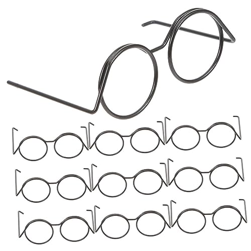 Hemobllo 20Stücke Mini Puppenbrillen aus Metalldraht Runde Brille ohne Gläser Puppen Zubehör für Puppenkostüme und Requisiten für Kreative Bastelprojekte und Puppenhäuser von Hemobllo