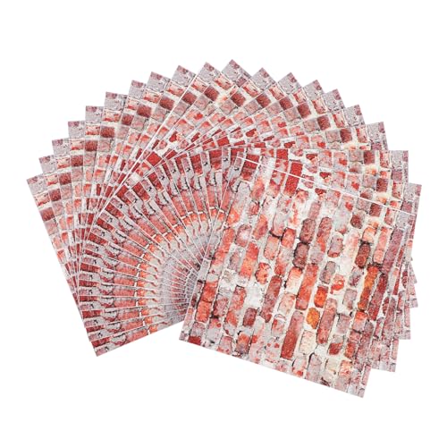 Hemobllo 20Stücke Tapete Selbstklebend für Puppenhäuser Retro Fliesen Muster Wandaufkleber Vielseitige Dekoration für Wohnräume von Hemobllo