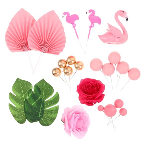 Hemobllo 23 Stück Hawaii-geburtstagstorte Topper Hawaii-partydekorationen Dekorationen Für Strandkuchen Hawaii-kuchenaufsätze Hawaiianische Geburtstagsdekoration Schaum Rosa von Hemobllo