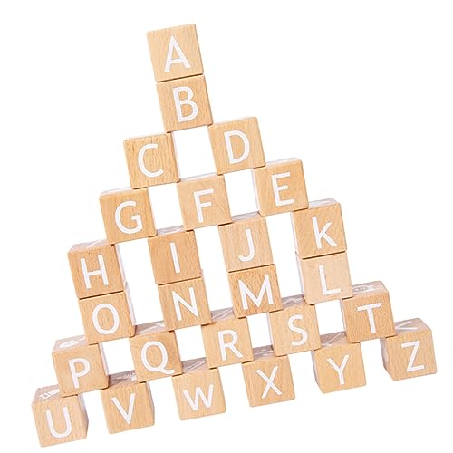 Hemobllo 26Stücke Teiliges Alphabet und Blockspielzeug aus Holz für Frühe Bildung Pädagogische Spielzeuge für Kleinkinder für Jahren Sicher und Langlebig von Hemobllo