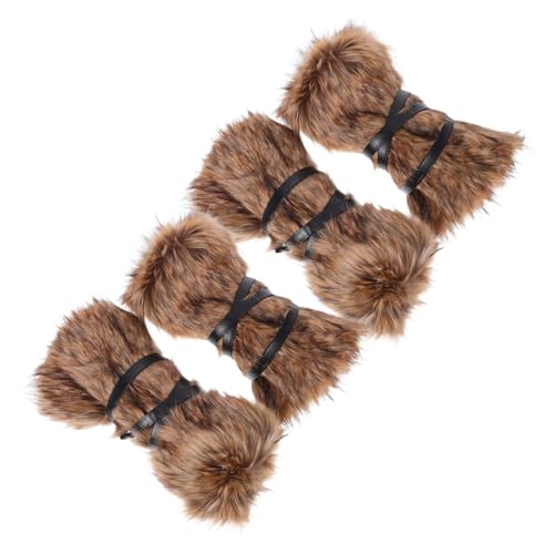 Hemobllo 2Paare Vintage Beinwärmer mit Verstellbaren Trägern Flauschige Kunstpelz Beingamaschen für Damen für Festivals Kostümpartys Weichem Strapazierfähigem von Hemobllo