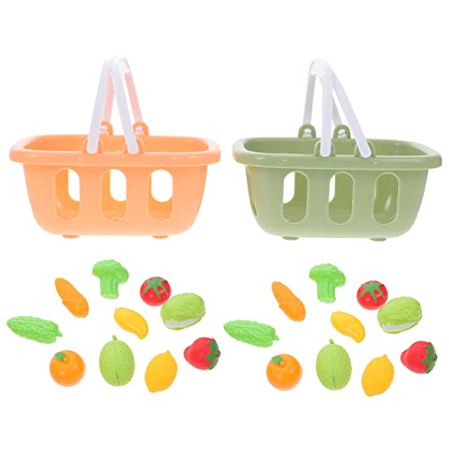 Hemobllo 2Sätze Mini Gemüse und Fruchtkörbe für Handheld Körbe Künstlichem Gemüse für Rollenspiele und Puppenhäuser Teiliges von Hemobllo