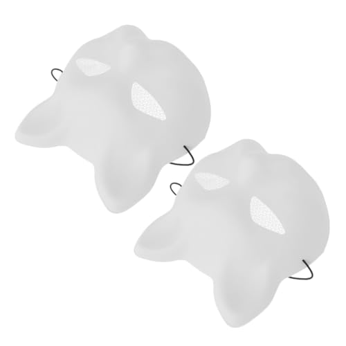 Hemobllo 2Stücke DIY Katzenmaske Kunststoff Blankomaske für Kreative Bastelprojekte Karneval Halloween Malkurse Kinderpartys Maskeradezubehör für Kreative von Hemobllo