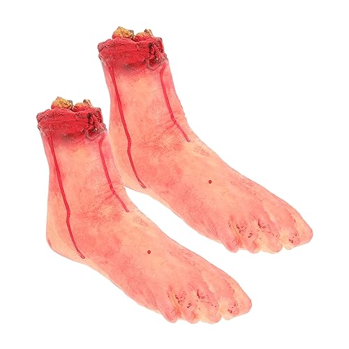 Hemobllo 2Stücke Gruselige Abgetrennte Füße Realistische Halloween Requisite zur Dekoration Simulierte Fußstütze für Horror Partys und Streiche Ergänzung für Schaurige von Hemobllo
