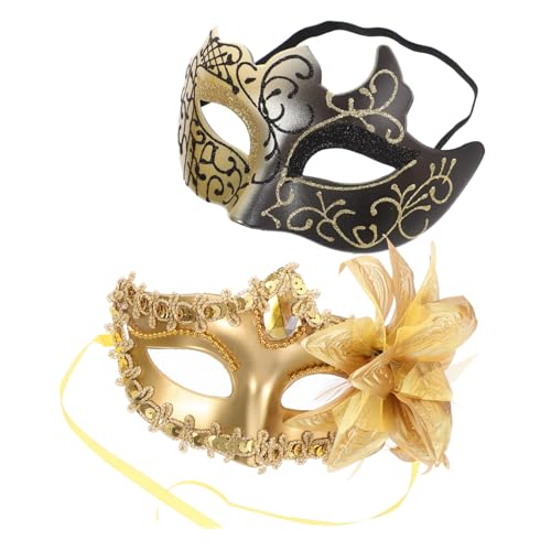 Hemobllo 2Stücke Halbgesicht Maske für Halloween Karneval Maskerade Party Geheimnisvolle Gesichtsmasken Flammengold Seitenblumen für Besondere Hemobllo 2Stücke Halbgesicht Maske für Halloween Karneval Maskerade Party Geheimnisvolle Gesichtsmasken Flammengold Seitenblumen für Besondere von Hemobllo