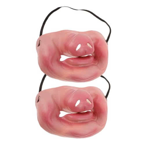 Hemobllo 2Stücke Halbgesichts Schweinenasen Maske Lustige Gesichtsbedeckung mit Verstellbarem Gummiband für Halloween Cosplay Streiche Partys Atmungsaktiv von Hemobllo