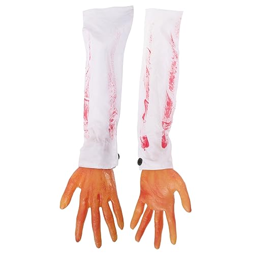 Hemobllo 2Stücke Halloween Fake Blood Hands Gruselige Kunstarme für Halloween Dekoration und Pranks Realistische Blutige Requisiten für Spukhaus und Cosplay Hemobllo 2Stücke Halloween Fake Blood Hands Gruselige Kunstarme für Halloween Dekoration und Pranks Realistische Blutige Requisiten für Spukhaus und Cosplay von Hemobllo