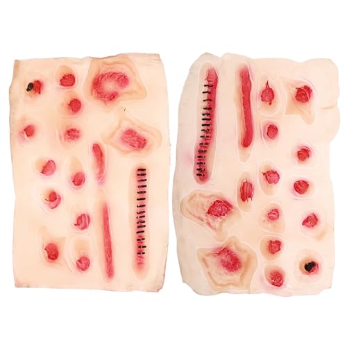 Hemobllo 2Stücke Halloween Fake Wunden Aufkleber Realistische Narben Tattoos für Cosplay Bühnenauftritte und Partys Einfach Anzubringen Sicher für Haut Langlebig Hemobllo 2Stücke Halloween Fake Wunden Aufkleber Realistische Narben Tattoos für Cosplay Bühnenauftritte und Partys Einfach Anzubringen Sicher für Haut Langlebig von Hemobllo