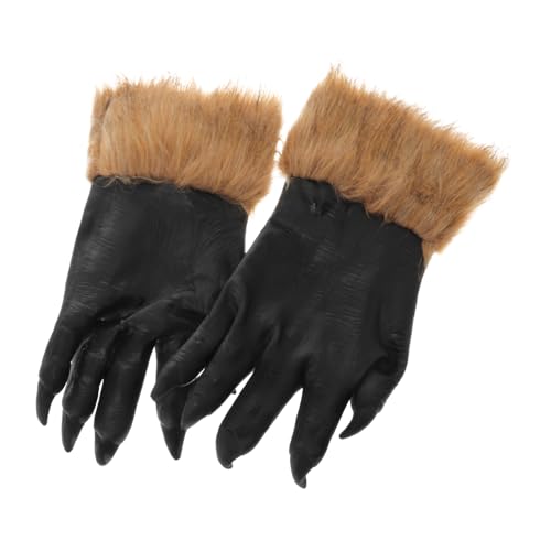 Hemobllo 2Stücke Halloween Wolf Krallenhandschuhe für Cosplay Horror Events Dekorative Kostüm Accessoires für Damen Herren für Halloween Partys Gruselige Anlässe von Hemobllo