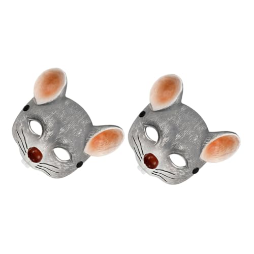 Hemobllo 2Stücke Mausmaske PU für Halloween Karneval Realistische Tiermaske für Erwachsene für Fasching Kostümpartys von Hemobllo