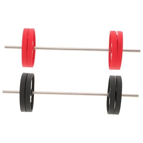 Hemobllo 2Stücke Mini Langhantel Ornament für Puppenhaus Dekoration Realistische Fitnessgeräte für Kreative Szenen Zubehör für Modelle und Fitnesspartys von Hemobllo