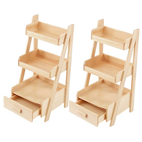 Hemobllo 2Stücke Miniaturregale für Puppenhausdekoration Dekoratives Mini Möbel für Miniaturlandschaften und Kreative Spielwelten von Hemobllo