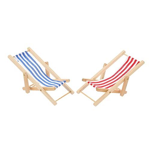 Hemobllo 2Stücke Puppenmöbel Holzstuhl Strandstuhl für Puppenhaus Deko für Langlebig und Fördert Kreative Fähigkeiten Mini Dekoration von Hemobllo